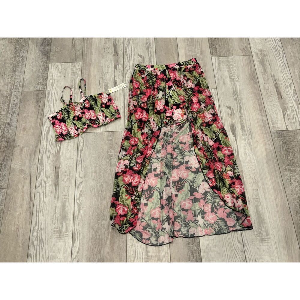 Summer Hawaiian beach outfit, swimwear, cover-up size M